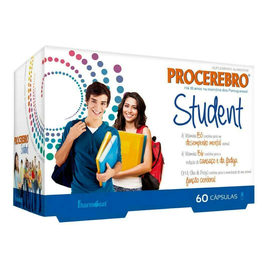 Procerebro Student tem uma formulação inovadora, com nutrientes que contribuem para melhorar o rendimento intelectual dos estudantes.