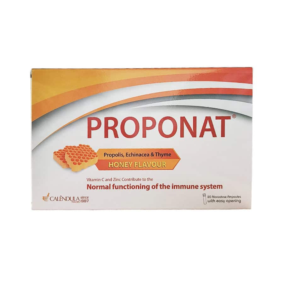 Proponat 20 Ampolas Calêndula é um suplemento alimentar em ampolas bebíveis que combina Echinacea purpurea, própolis, Astragalus, vitamina C, zinco...