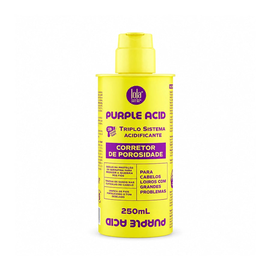 Purple Acid Corretor de Porosidades Lola, acidificante capilar em embalagem de 250 ml.