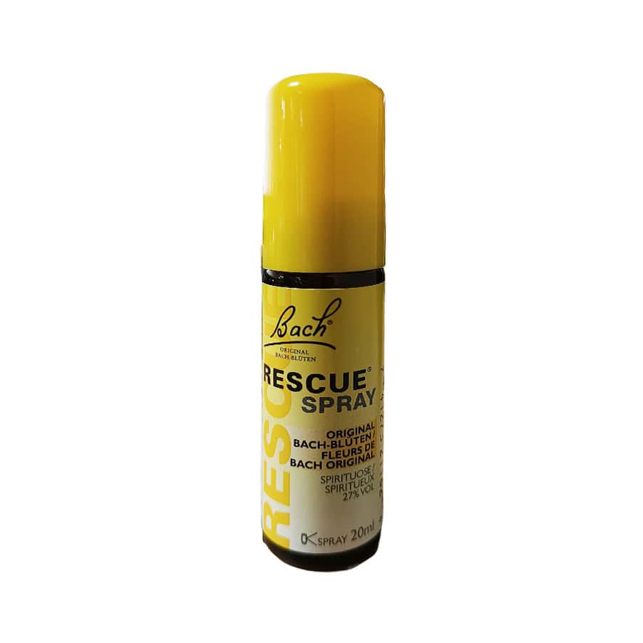 Rescue Remedy Spray 20 ml Floral de Bach com combinação de cinco essências florais para equilíbrio emocional.