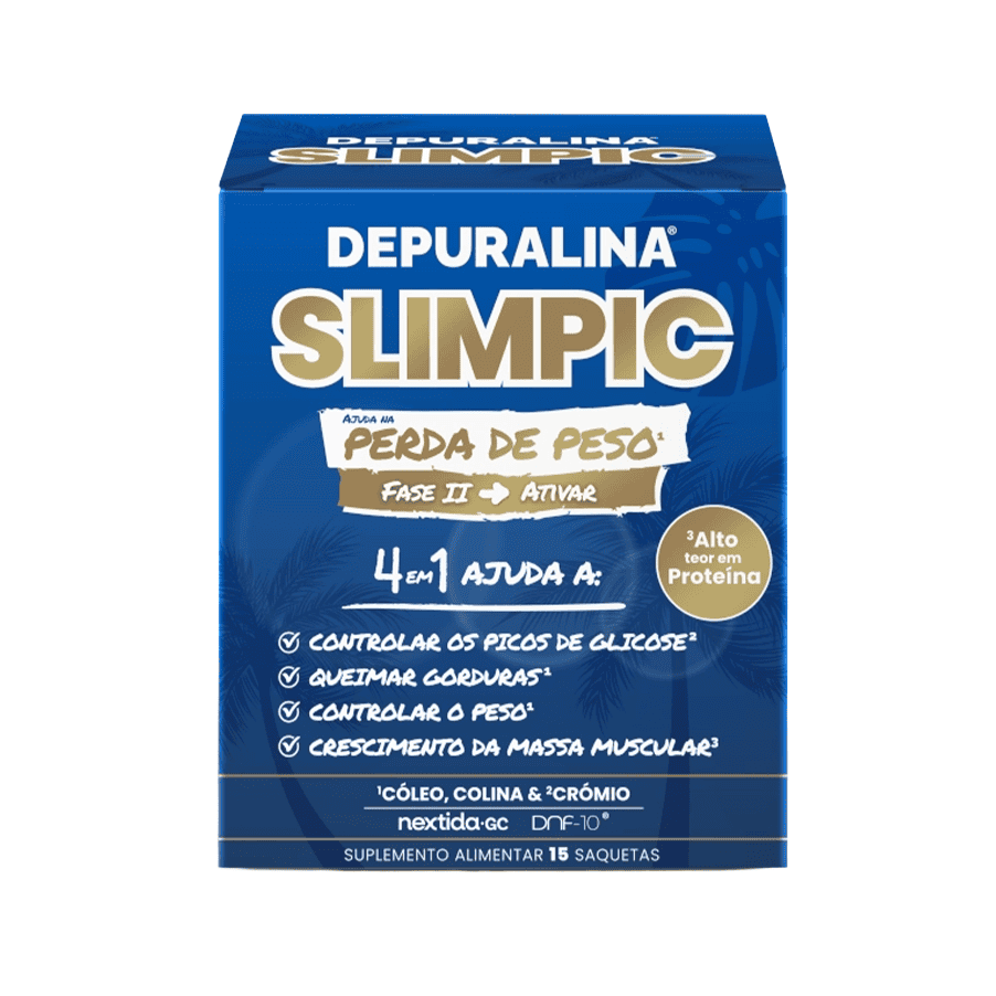 O Depuralina Slimpic é um suplemento alimentar à base de plantas, concebido para apoiar a segunda fase do controlo de peso corporal. 