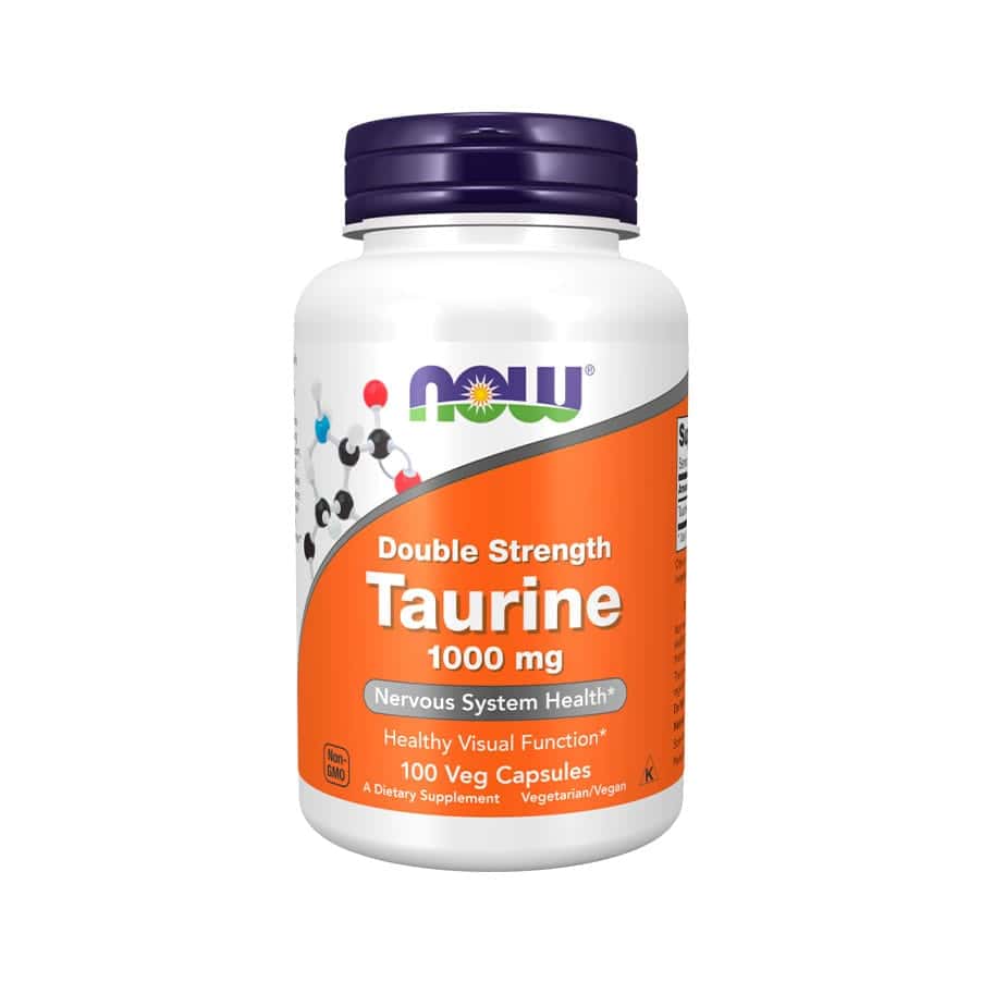 Taurine Double Strength 1000mg 250 Cápsulas Vegetais Now Foods
