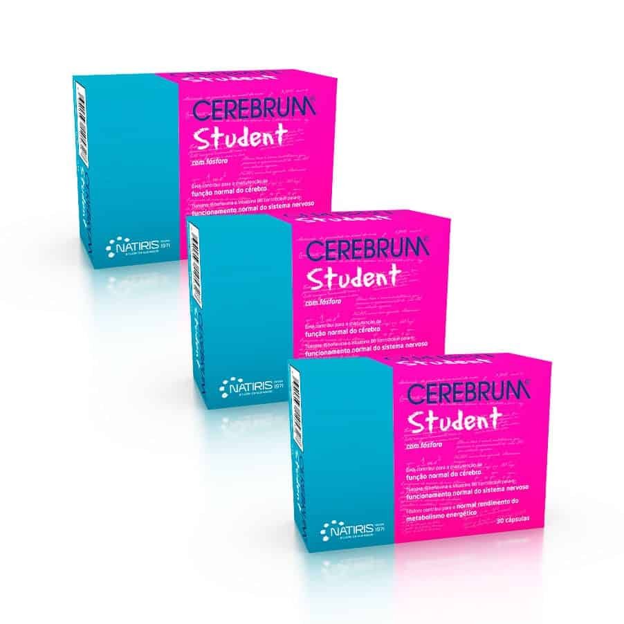 Cerebrum Student Pack 3 contribui para a manutenção de uma normal função cerebral e bom funcionamento do sistema nervoso.
