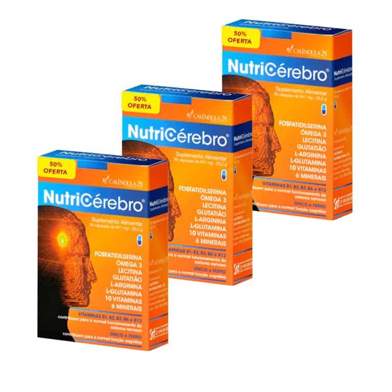 NutriCérebro 30 + 15 cápsulas Calêndula é um suplemento alimentar desenvolvido para apoiar a memória, a concentração e o desempenho mental. 