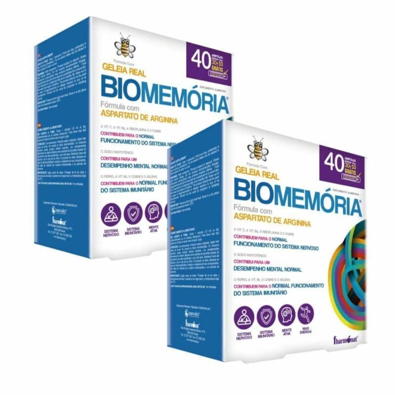 Biomemória 40 Ampolas Fharmonat é um suplemento alimentar com ingredientes naturais, vitaminas e minerais que o vão ajudar a sentir-se com mais energia e mais confiança em si.