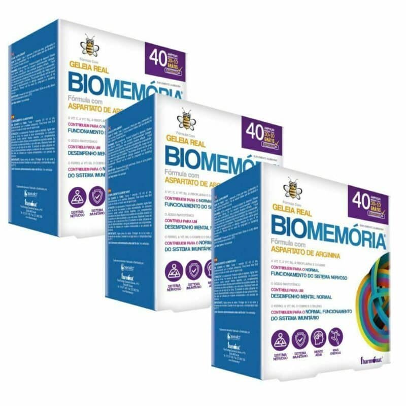 Biomemória 40 Ampolas Fharmonat é um suplemento alimentar com ingredientes naturais, vitaminas e minerais que o vão ajudar a sentir-se com mais energia e mais confiança em si.