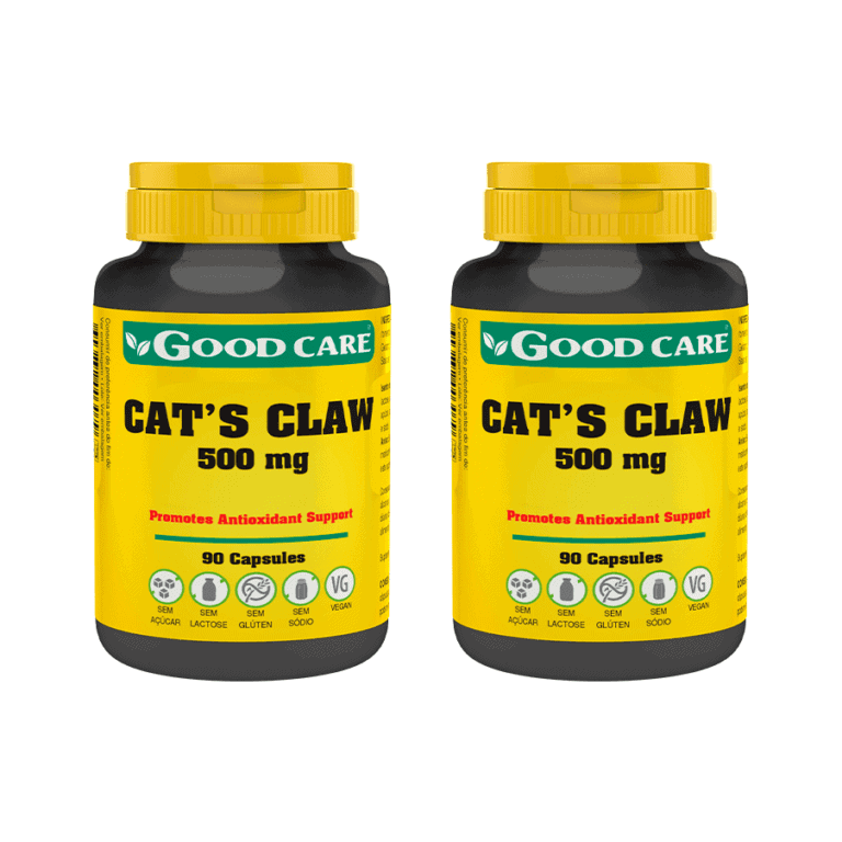 Cat’s Claw 500mg Pack 2 x 90 Cápsulas Good Care, suplemento alimentar de unha-de-gato.