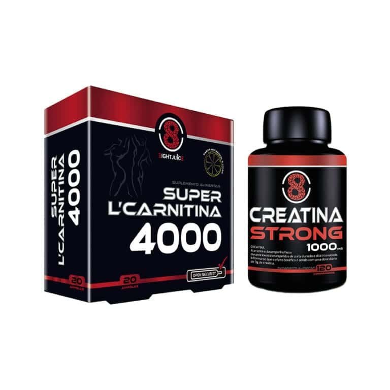 O Pack Super L-Carnitina 4000 20 Ampolas + Creatina Strong 120 Comprimidos Fharmonat foi formulado para atletas e entusiastas do fitness.