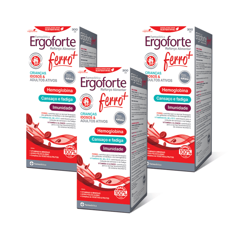 O Ergoforte Ferro 300ml Farmodiética é um suplemento alimentar em solução oral que combina ferro, vitaminas, minerais e outros nutrientes.