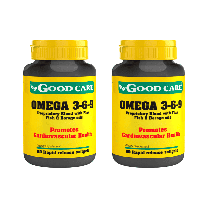 O Ómega 3-6-9 Good Care é um suplemento alimentar em softgels que combina óleos de peixe, linhaça e borragem, reunindo fontes de ácidos gordos ómega-3.
