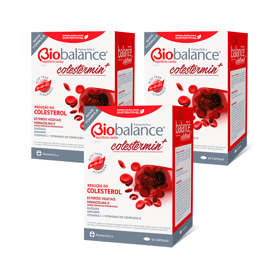 Biobalance Colestermin da Farmodiética é um suplemento alimentar desenvolvido para apoiar a saúde cardiovascular e a manutenção de níveis normais de colesterol no sangue.