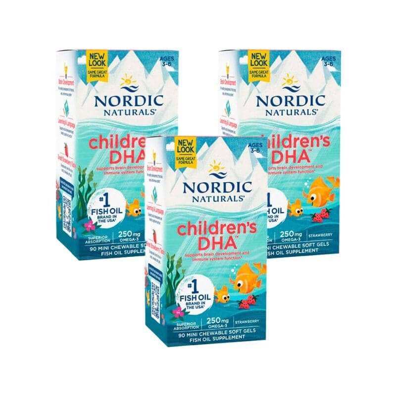 O Children’s DHA 90 Cápsulas Nordic Naturals é um suplemento alimentar em cápsulas moles formulado com óleo de fígado de bacalhau do Ártico.