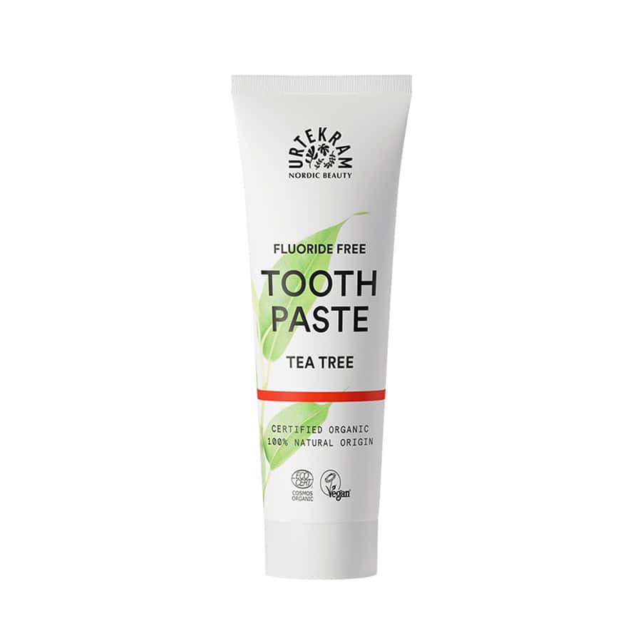 Pasta Dentífrica de Tea Tree 75ml Urtekram é uma pasta dentífrica de origem natural desenvolvida para uma higiene oral eficaz e refrescante.