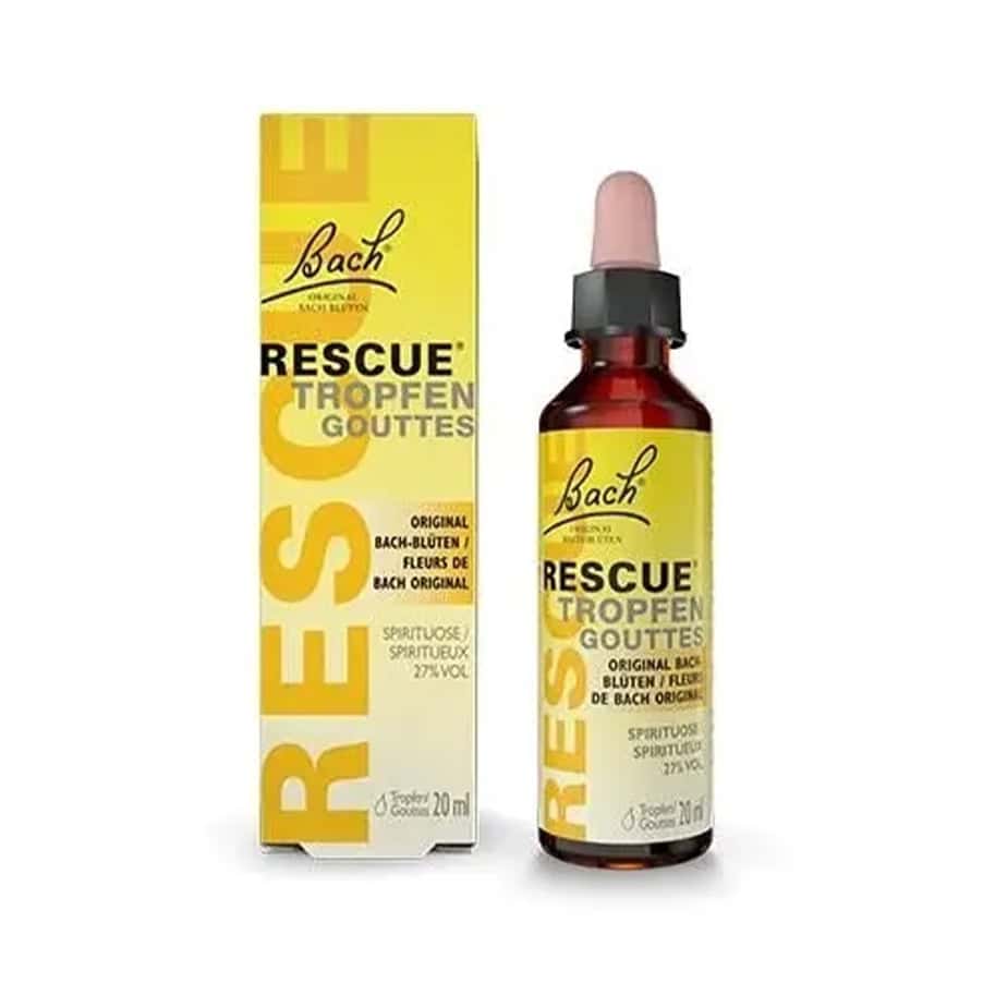 Rescue Remedy Gotas 10 ml Floral de Bach em frasco conta-gotas para promover a calma e o equilíbrio emocional.