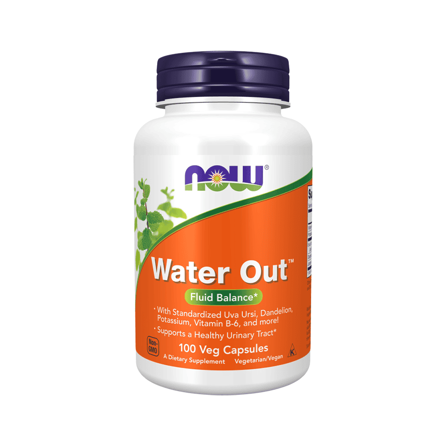 O Water Out 100 Cápsulas Now Foods é um suplemento que combina diferentes ervas e nutrientes com o objetivo de apoiar a função saudável do trato urinário.
