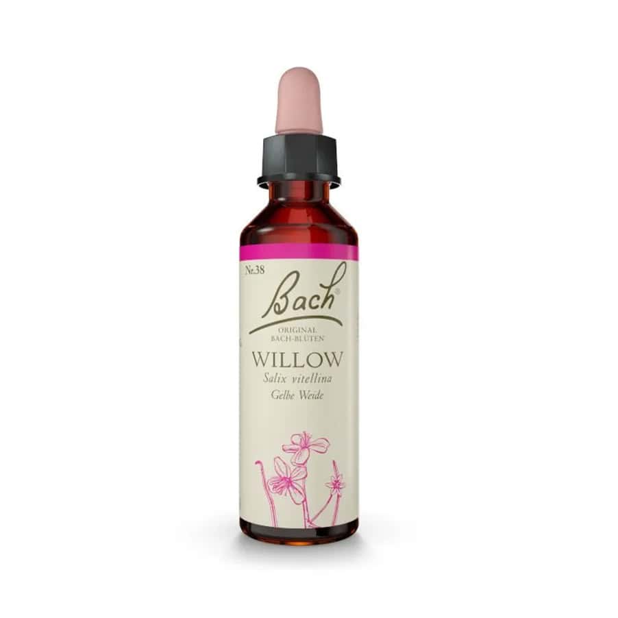 Willow Floral de Bach em frasco conta-gotas de 20 ml, essência floral original Bach.