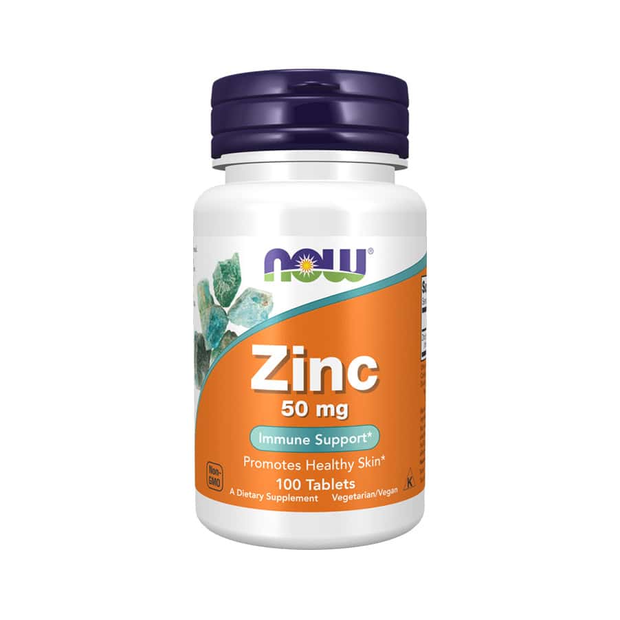 O Zinco 50mg 100 Comprimidos Now Foods é um suplemento de zinco, um mineral  que contribui para o normal funcionamento do sistema imunitário.